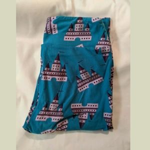 Lularoe Castle leggings Blue Purple One Size OS